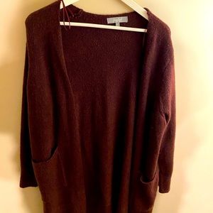 Marled Reunited Clothing Burgundy Cardigan Sweater